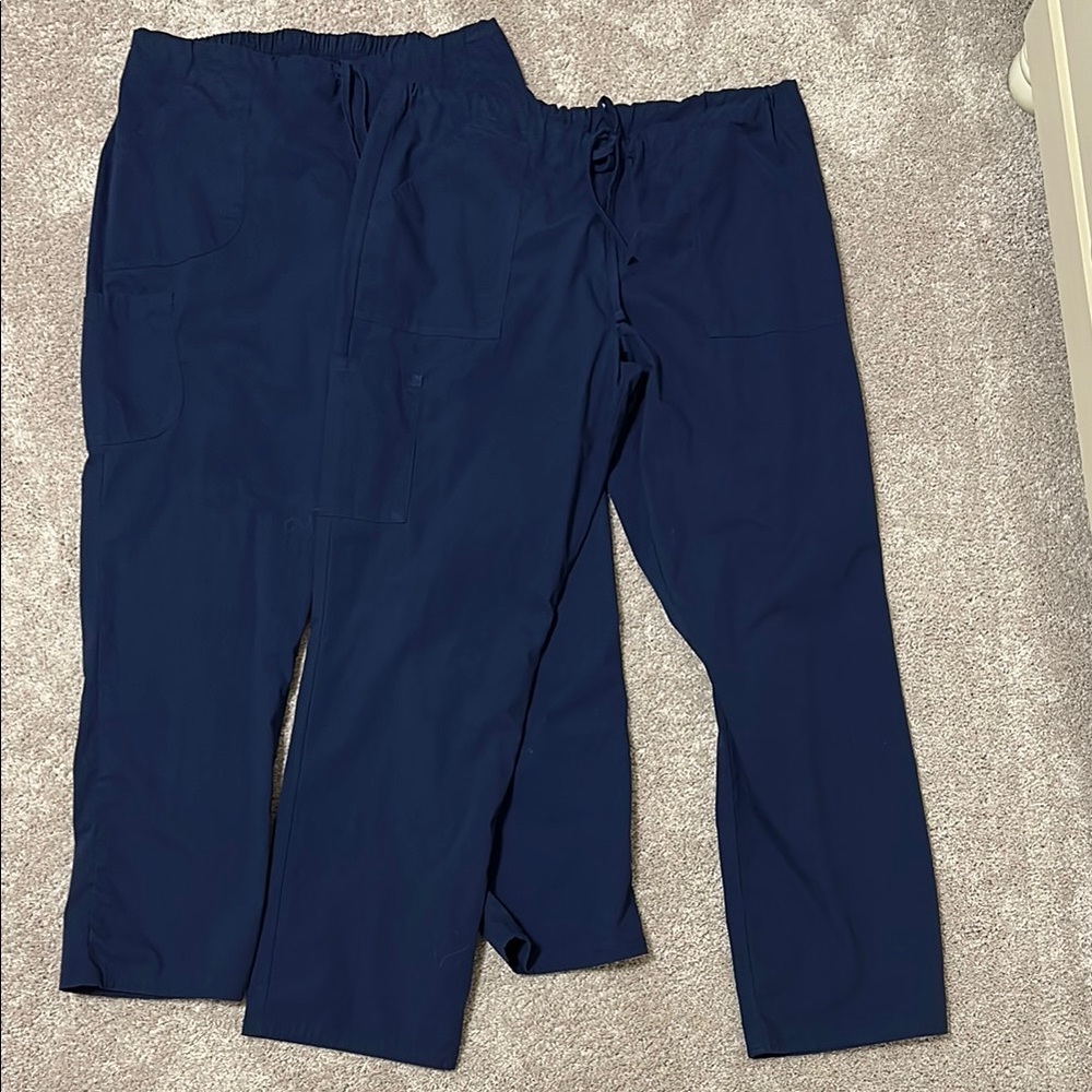 Lot of 2 Women's Navy Scrub Pants Size M